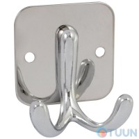 Гачок подвійний Trento на квадратній основі, хром