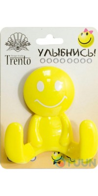 Крючок двойной пластик желтый Trento W5560-Y