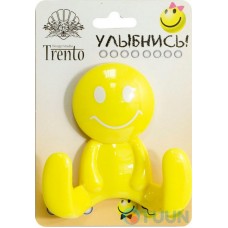 Гачок подвійний пластик жовтий Trento W5560-Y