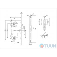 Comit 81633 Механизм уже сумм. никель мц 96мм. (ответная планка с отбойником)