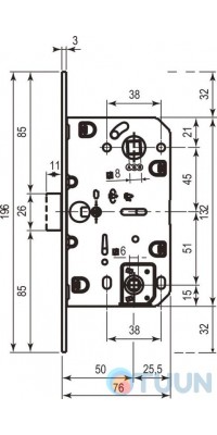 AGB Art. B061025093 Mediana Polaris mechanism black 96mm