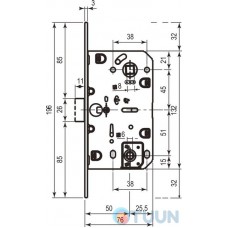 AGB Art. B061025022 Механизм Mediana Polaris ант бронза вж 96мм