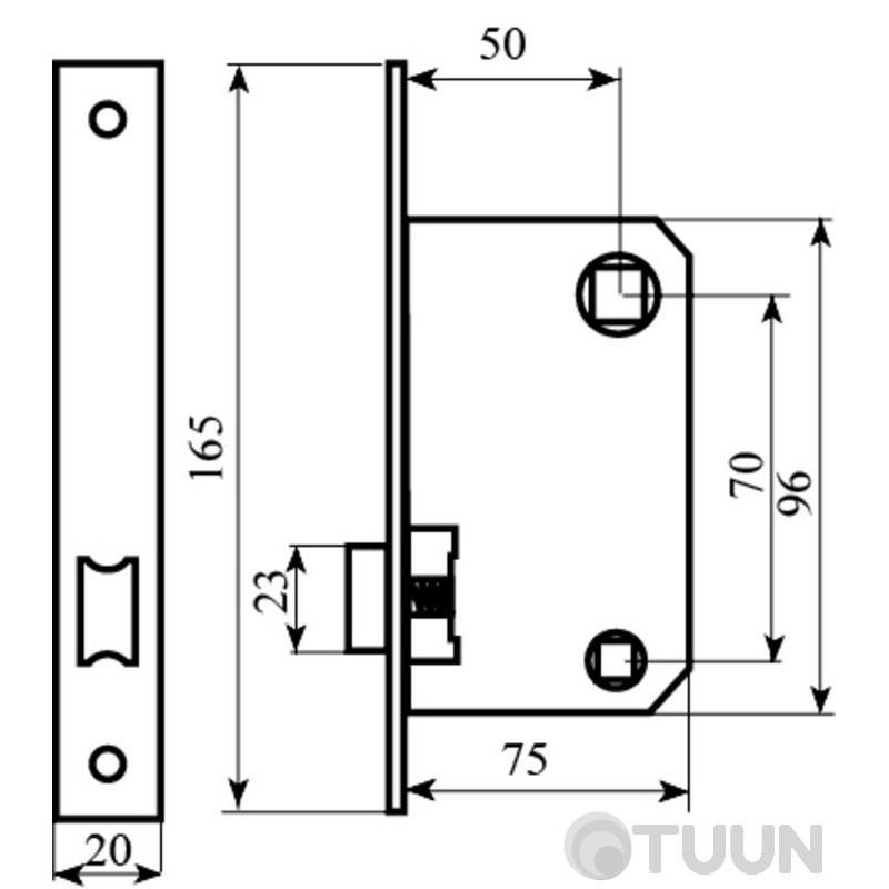 Механизм RDA 257 AB ант.латунь(с пластиковой защелкой)