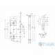 Comit 81690 Механизм уже сумм черный мц 96мм (ответная планка с отбойником)