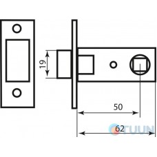 Защелка RDA 252 AB 6-51 ант.латунь