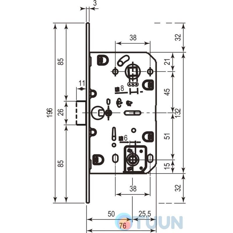 AGB Art. B011025003 Механизм Mediana Evolution латунь уже 96мм