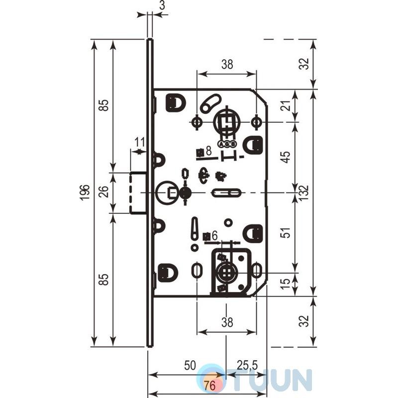 AGB Art. B011025006 Механізм Mediana Evolution нікель вж 96мм