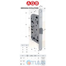 AGB Art. B011025006 Механізм Mediana Evolution нікель вж 96мм