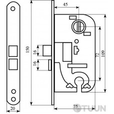 Lock mechanism 2018 72mm brass BP "СOMIT"