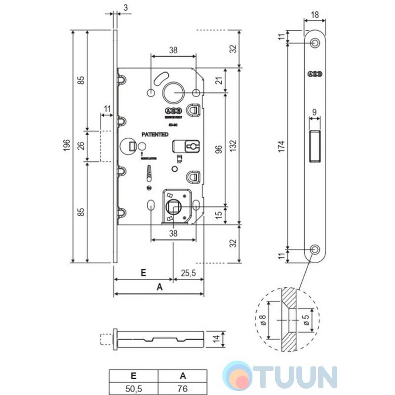 Mediana Polaris B061325034 Wave WC mechanism matte chrome
