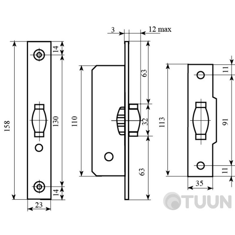 Roller latch BRUNO 119B chrome