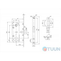 Comit 81694 Lock mechanism black mc 85mm (matching bar with bumper)