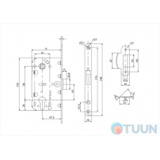 Comit 81694 Механизм замка черный мц 85мм (ответная планка с отбойником)
