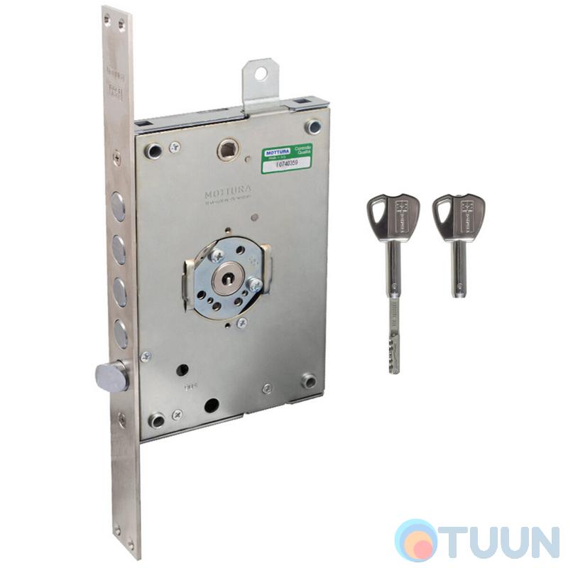 Mottura Art. 3D771L80005CS 4-bolt lock with deadbolt left folding key