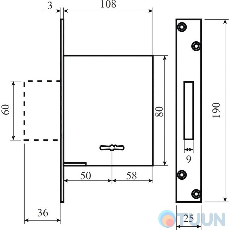 Mottura Art. 40751420053 Lock 1-bolt small chrome