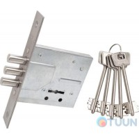 Врізний сувальдний замок BRUNO 1082 5кл хром