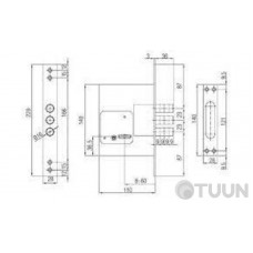 Mottura front door lock Art. DP25170000 3 - bolts