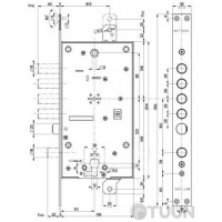 Mottura Art. 547878B00CS3Z MATIC Замок 4 ригеля з засувкою і допоміжним замком під євроциліндр 5кл + 2 монтажних ключа (60mm) (без накладок)