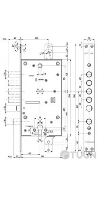 Mottura Art. 547878B00CS3Z MATIC Замок 4 ригеля с защелкой и вспомогательным замком под евроцилиндр 5кл + 2 монтажных ключа (60mm) (без накладок)