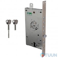 Mottura Art. 3D787R80005CS 4-bolt lock with deadbolt and additional lock for Euro cylinder right folding key