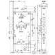 Mottura front door lock Art. 84995S28Q 5 bolts, with latch, left