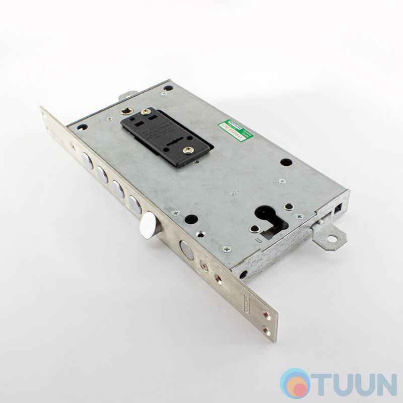Mottura Art. 54N897SP8RS (without key) 4-bolt lock with latch, key and additional lock for Euro cylinder
