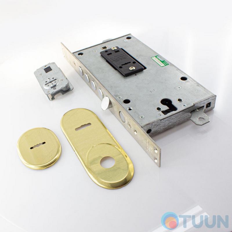 Mottura Art. 54N897SP8RS (without key) 4-bolt lock with latch, key and additional lock for Euro cylinder