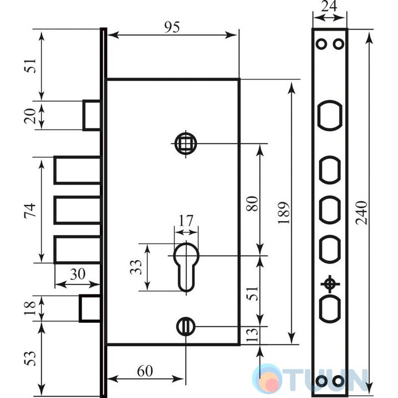 BRUNO BR-80 mechanism, brass, left