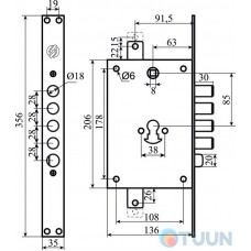 Механизм замка Securemme 2603LCR0328CXX