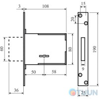 Mottura Art. 40701500053 Lock 1-bolt small chrome