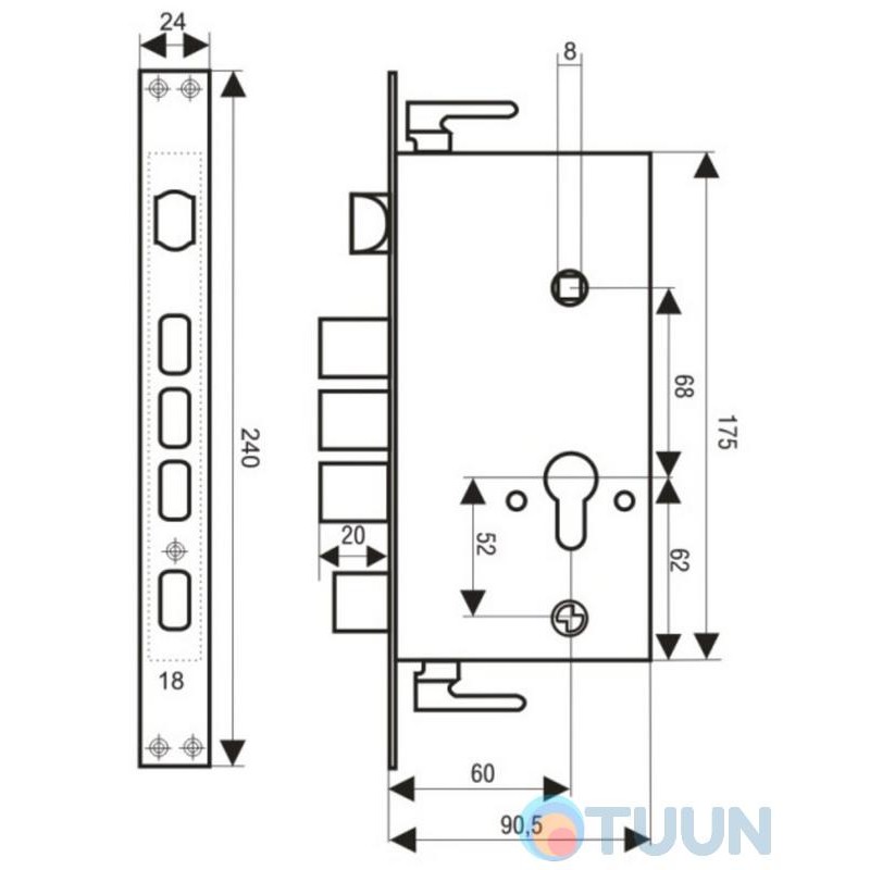 BRUNO BR-61 mechanism matte nickel left