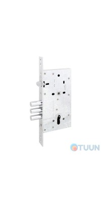 Securemme 2061UCL6028 3-bolt front door lock with latch, cylinder-type, 85 mm diameter (without corresponding bar)