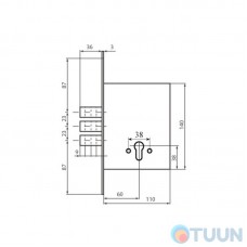 Securemme 2069UCR60XX Замок под цилиндр 3-риг.