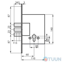 Protect 257R CP 3-rig mechanism for cylinder chrome
