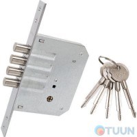 Врезной замок BRUNO 189-4MF 5кл хром (крестообразный)