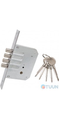 BRUNO 189-4MF mortise lock 5cl chrome (cross-shaped)