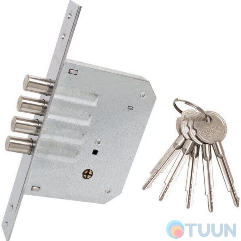 BRUNO 189-4MF mortise lock 5cl chrome (cross-shaped)