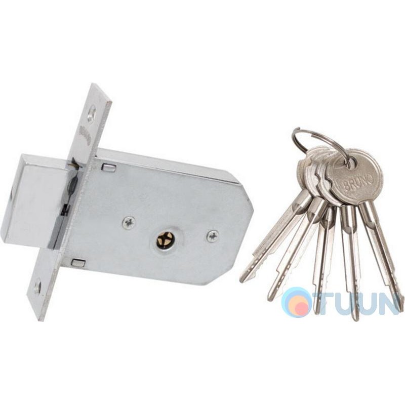 BRUNO 156F 5-hole mortise lock chrome (cross-shaped)