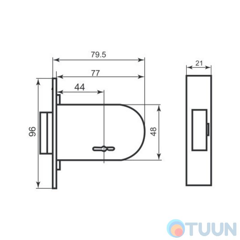 BRUNO 157F 3-piece mortise lock chrome