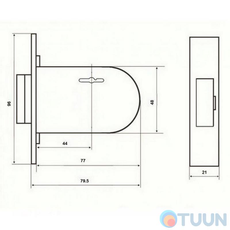 BRUNO 157F 3-piece mortise lock chrome