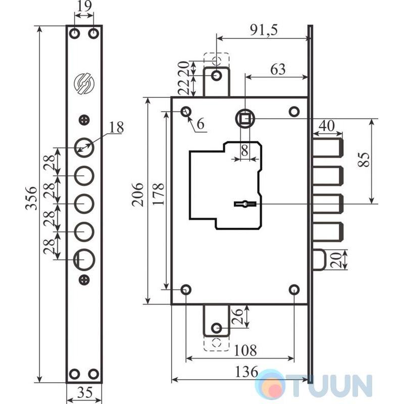 Механизм замка Securemme 2503RCR0328S67