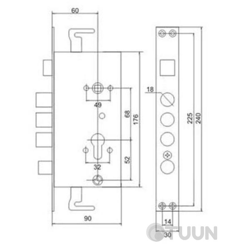 BRUNO BR-62 mechanism matte nickel left