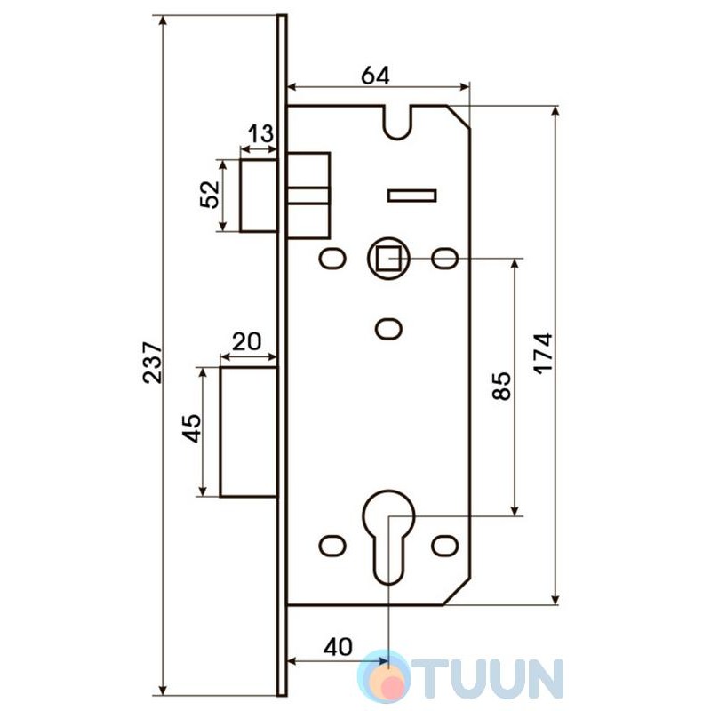Mechanism 940-RB CP single-bar chrome 85mm