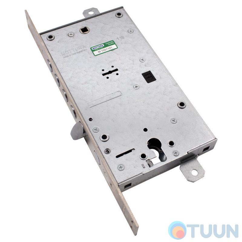 Mottura Art. 54797TBSR56 4-bolt lock with latch and additional lock for Euro cylinder (without overlays)