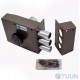 Mottura Art. 30401VD50C5 3-rig mortise lock with push cylinder, with handle from the inside