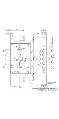 Mottura Art. 85971D28T Замок 4-риг с зас., под цилиндр, под тяги