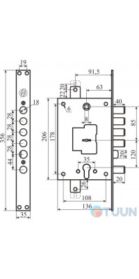 Механизм замка Securemme 2533rcr0328s67