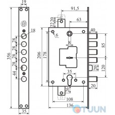 Механизм замка Securemme 2533rcr0328s67