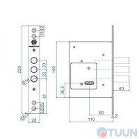 Securemme 2019XCR60AXX85 Замок сувальдный 3-риг