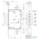 Mottura Art. 52771DM2856 (TSBM) 4-bolt lock with deadbolt, for pulls (without covers)